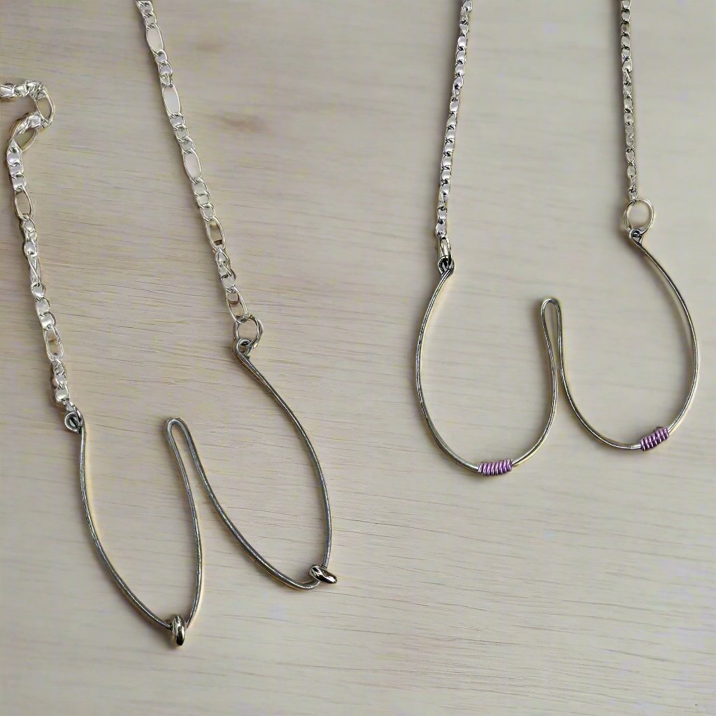 boob necklaces, customize shape and charms, handmade necklace, gold necklace, silver necklace, copper necklace