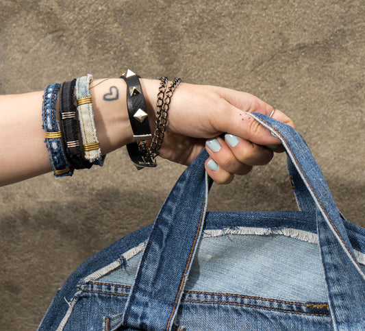 Denim Bangle Bracelet
