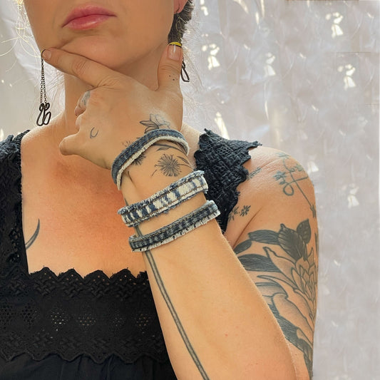 Denim Bangle Bracelet