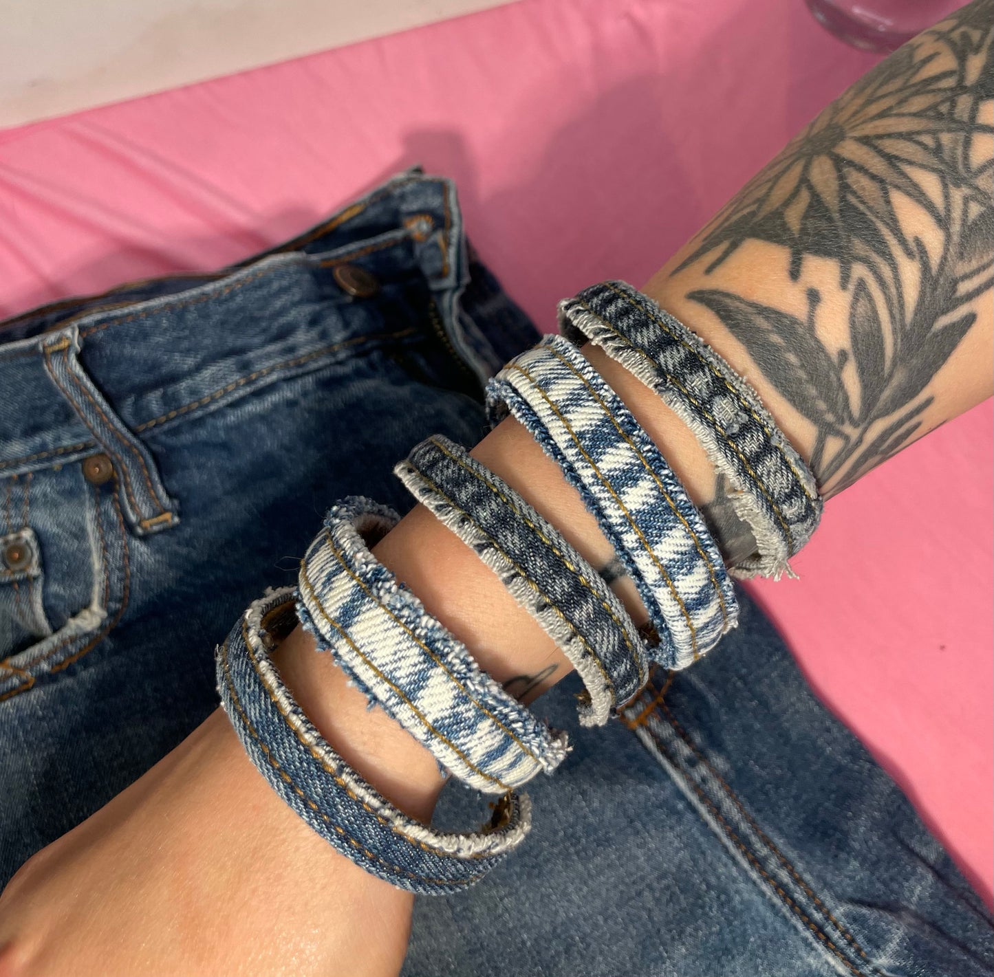 Denim Bangle Bracelet