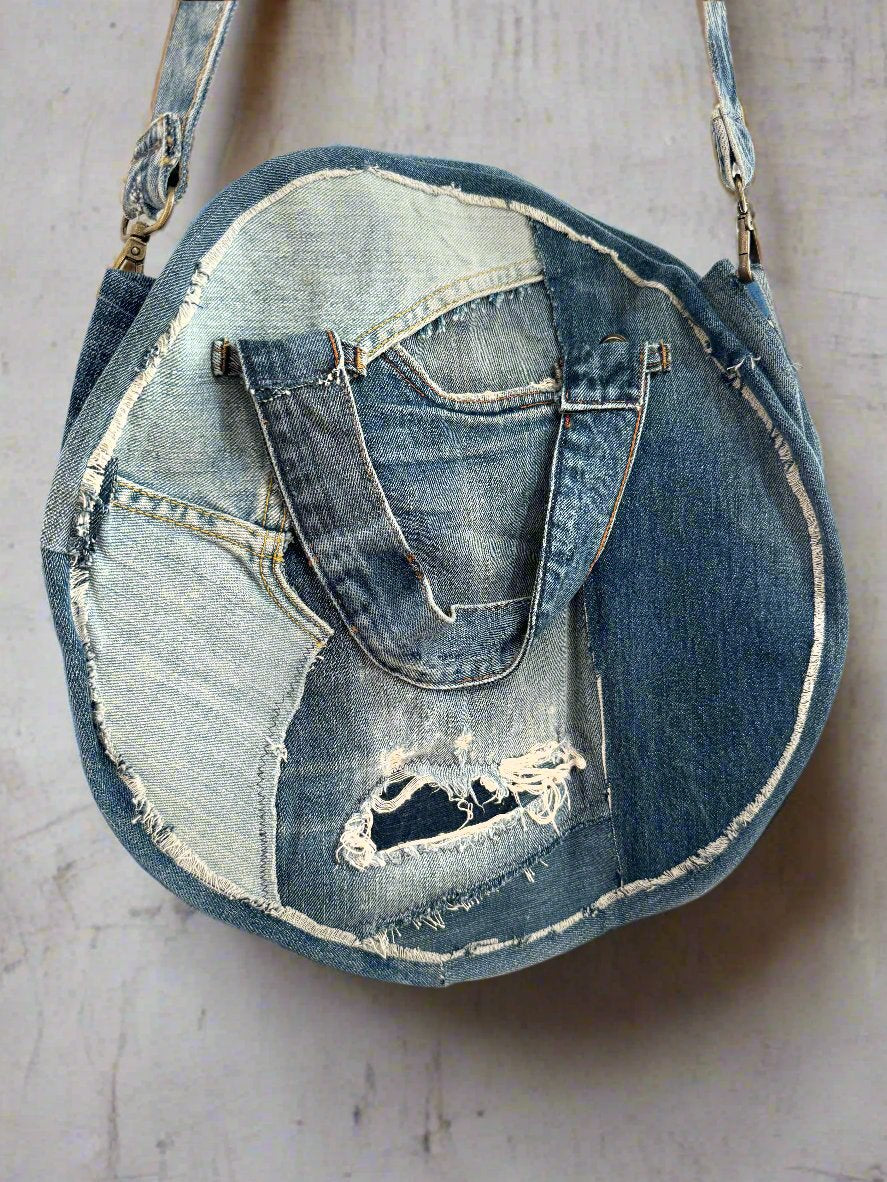 Denim Circle Bag- Indigo Wash