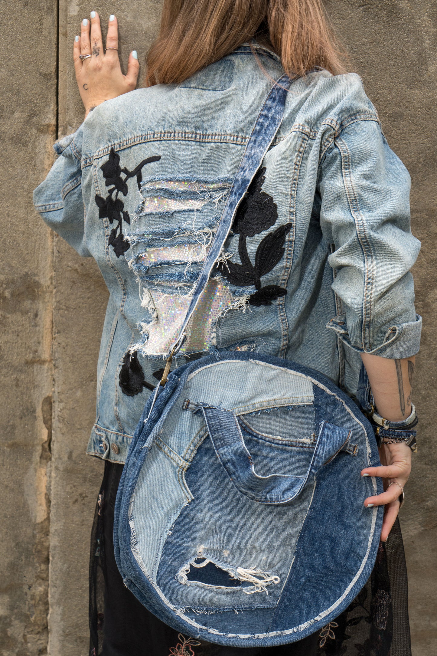 Denim Circle Bag- Indigo Wash
