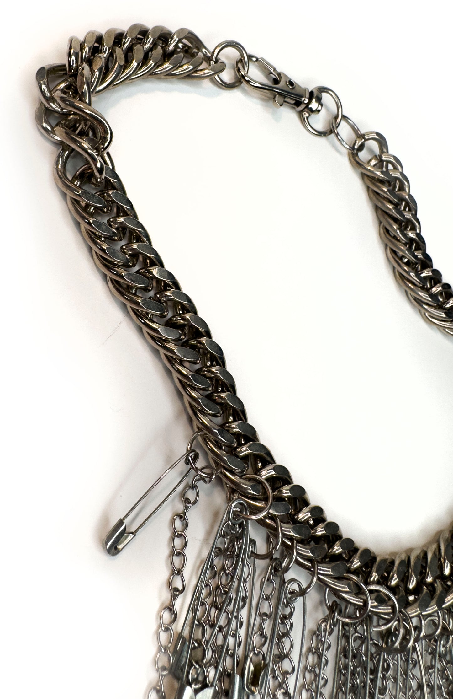 Safety Pin Layered Statement Necklace