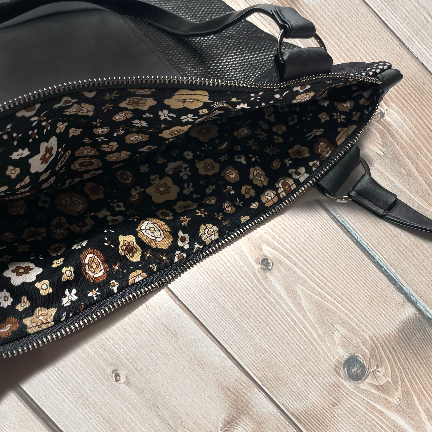 Edgy Leather bag,  black shoulder bag handmade with genuine leather  and mesh.  Unique designs handmade in Brooklyn, NY.