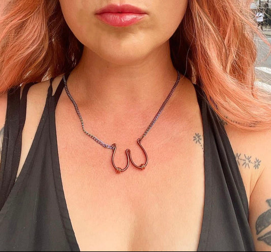 BOOB Necklace, Wire and Chain