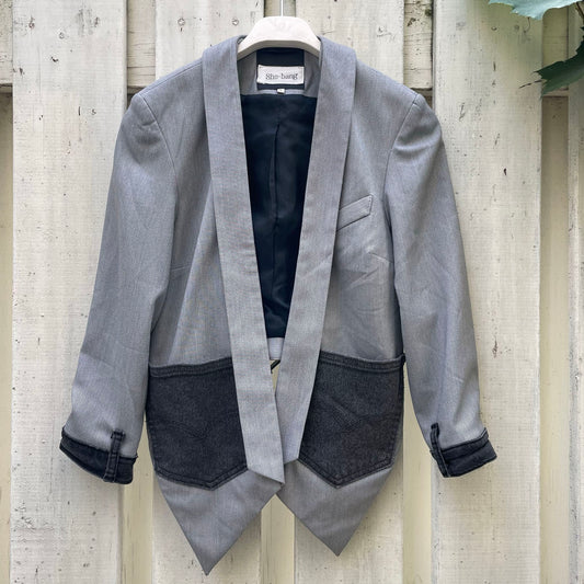 Veronica Blazer, Denim Details, Upcycled + Reworked