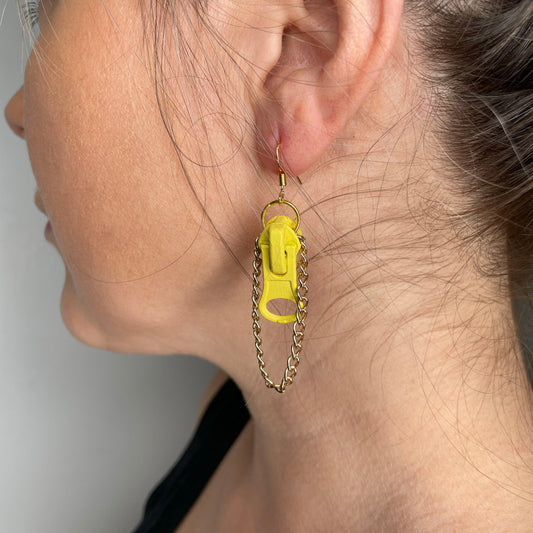 Fun unique zipper earrings, handmade